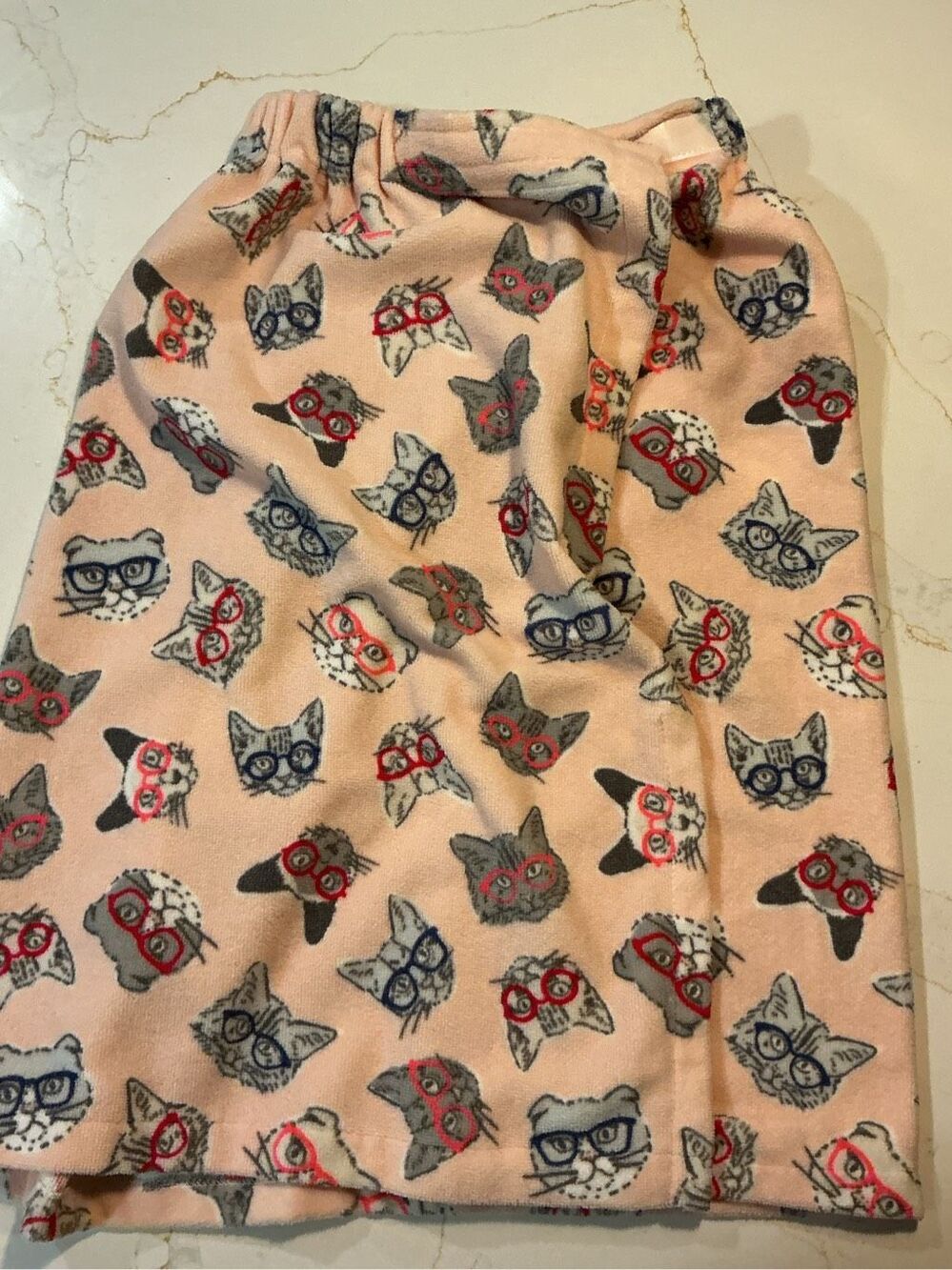 The Big One Hipster Cat Towel Bath Wrap One Size Pink